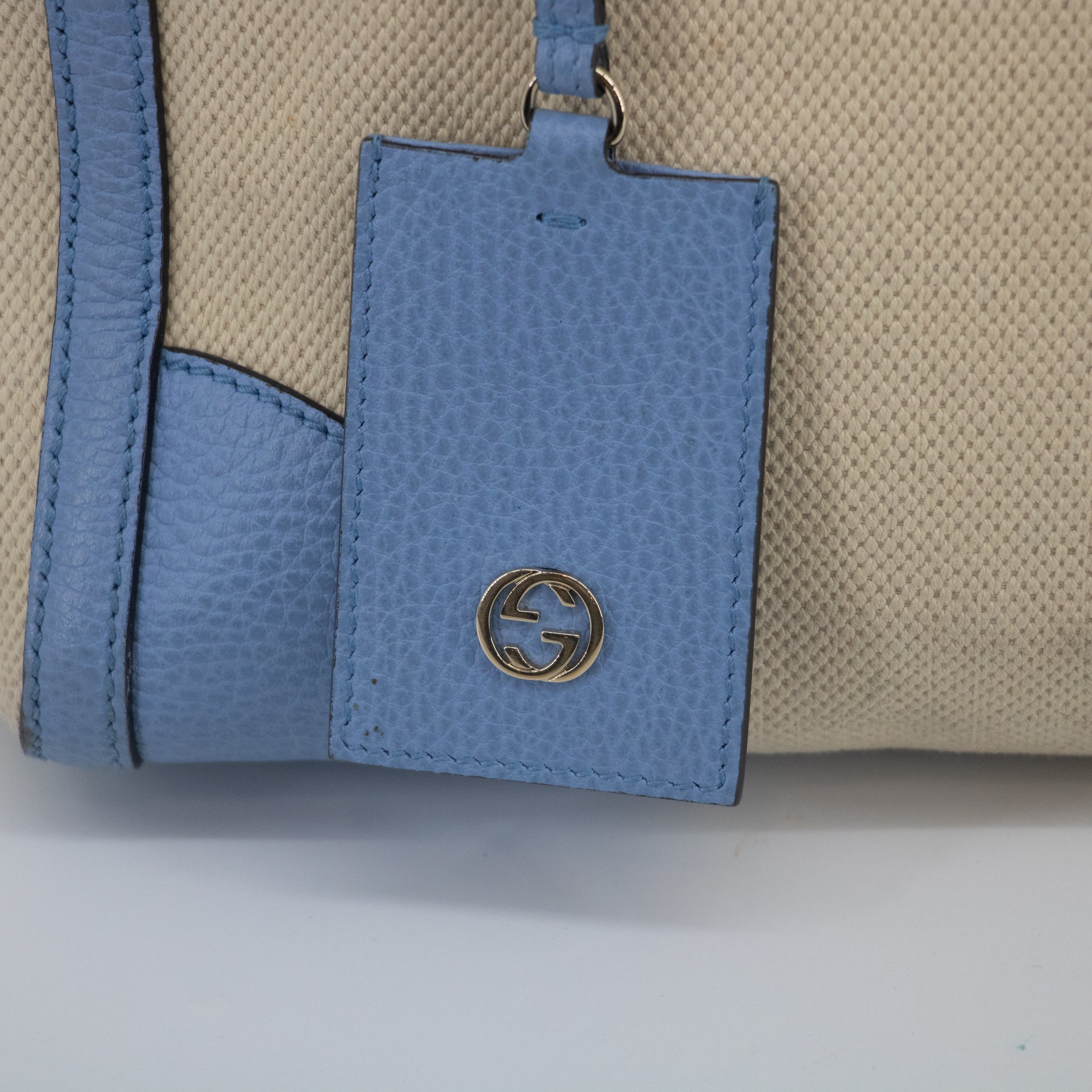 Gucci Beige x Brown Canvas Swing Tote - #1837 Handbag Purse Tote