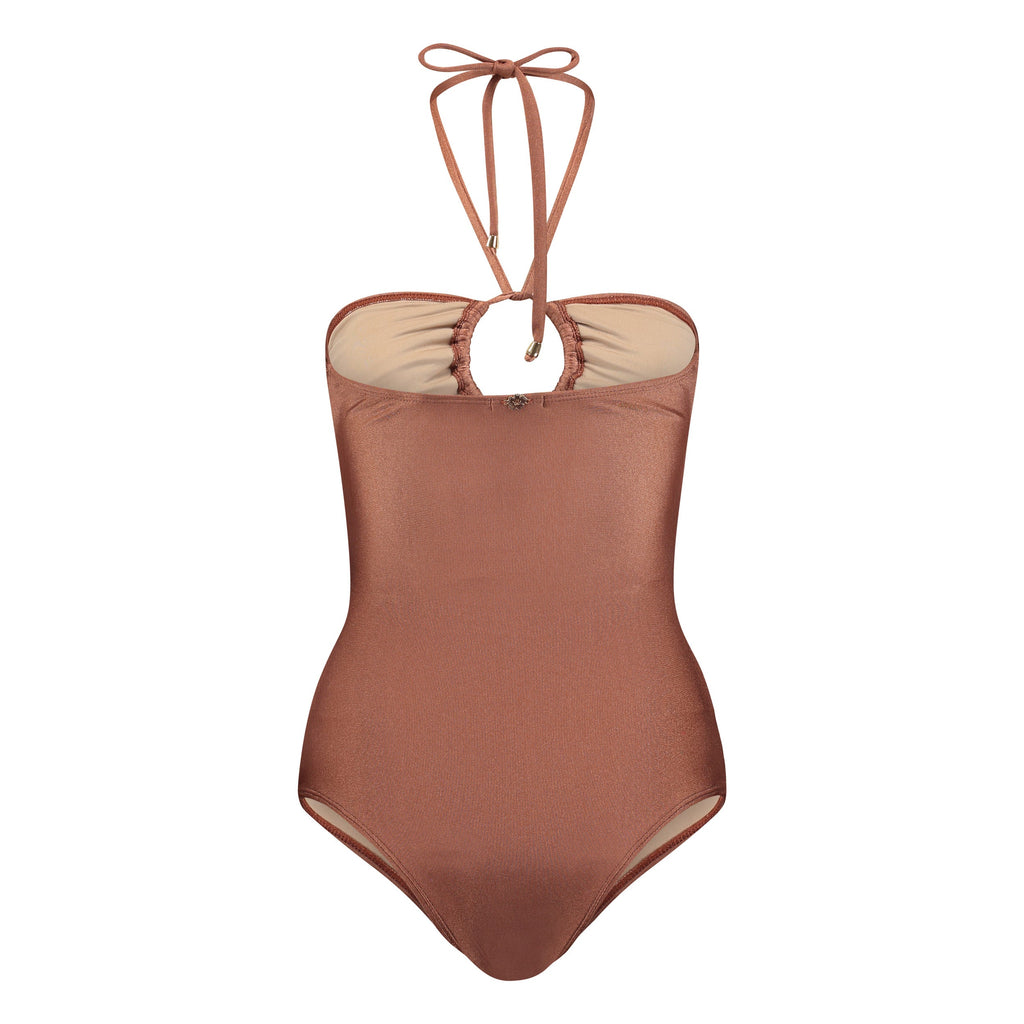 ATHENE ONE-PIECE Swimsuit SPF 50 18K gold plated hardware Macrame Luxury
