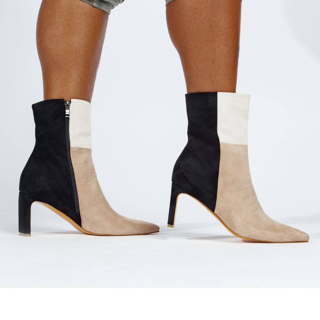 Simone Booties Vaila Shoes boots stiletto booties large plus size black tan white