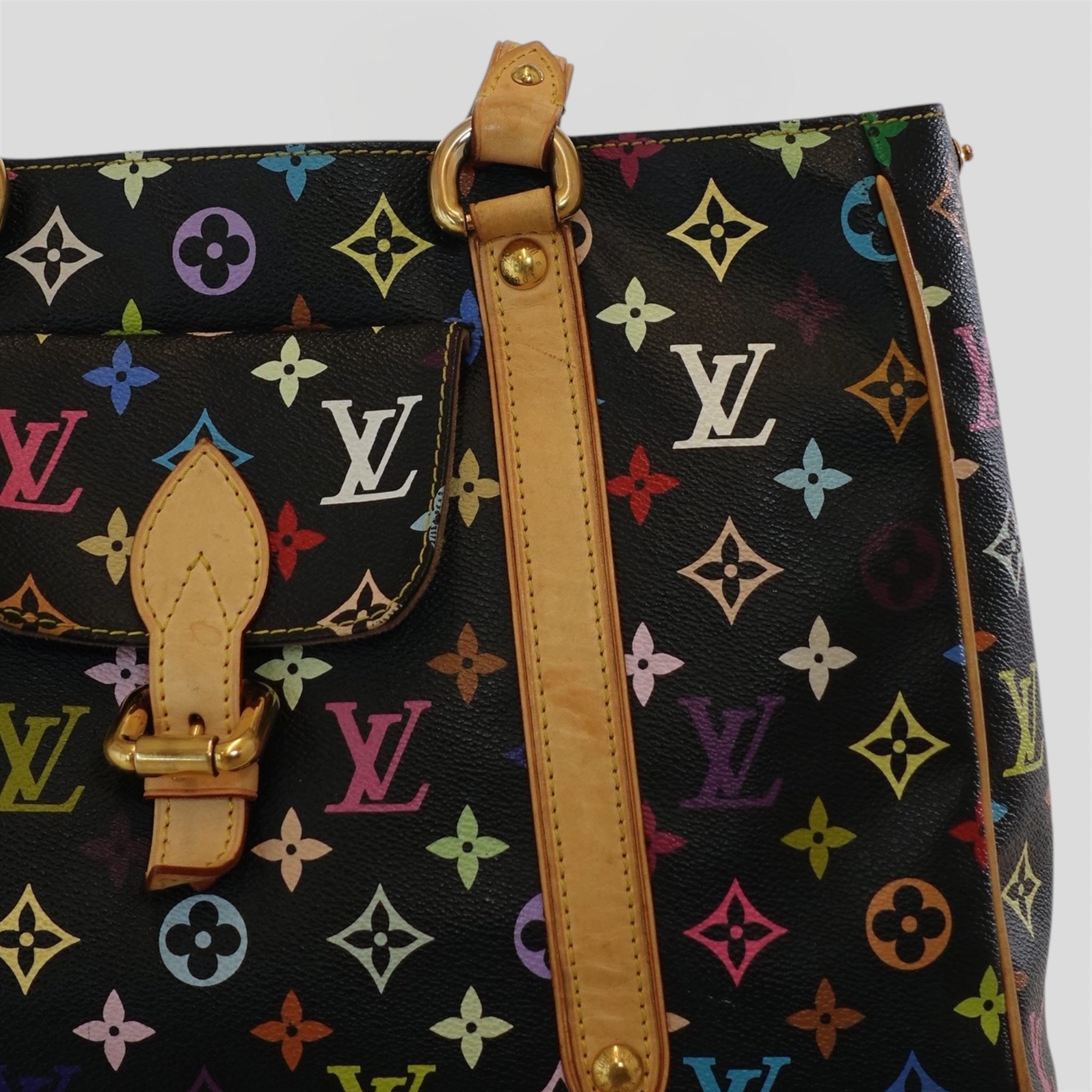 Louis Vuitton x Takashi Murakami Aurelia MM Monogram Purse in Black handbag