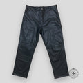 Chrome Hearts Fleur Knee Black Leather Pants men's unisex sterling silver hardware 36