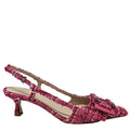Atena Cherry Heel Slingback Madison Maison Beverly Hills Buckle tweed