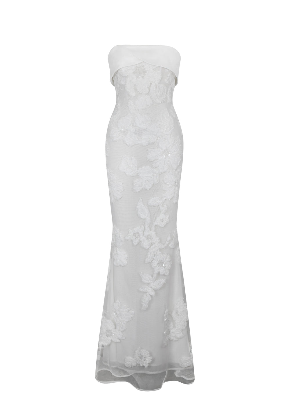 Raphaela White Floral Strapless Mermaid Wedding Dress