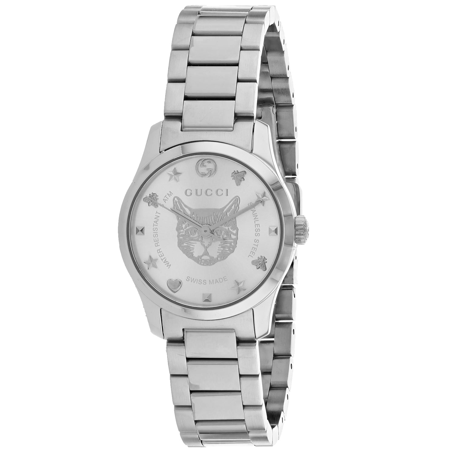 Gucci W Ladies G-Timeless Silver Sapphire Watch water proof Designer