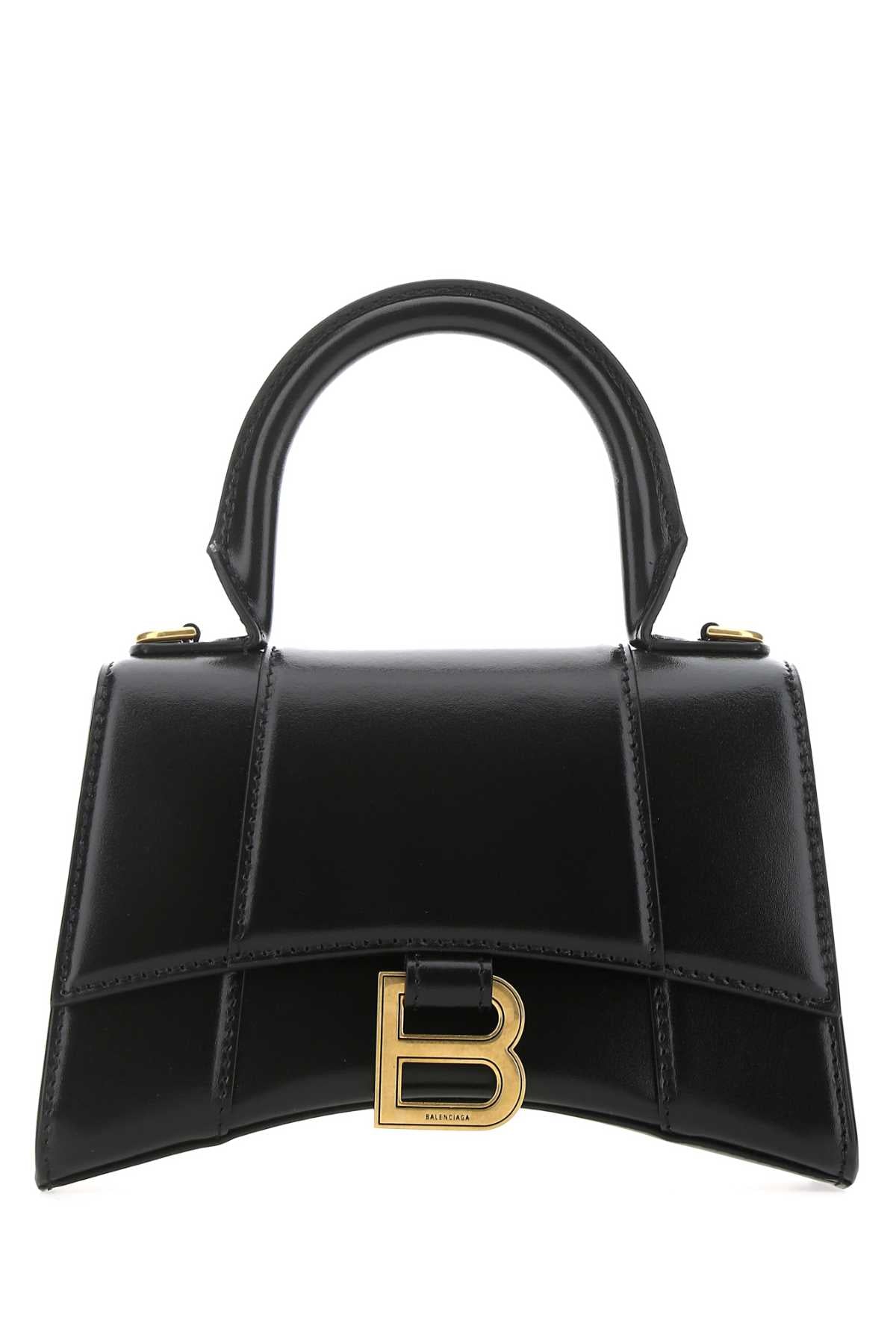 Balenciaga ladies Black Leather Xs Hourglass Handbag Purse