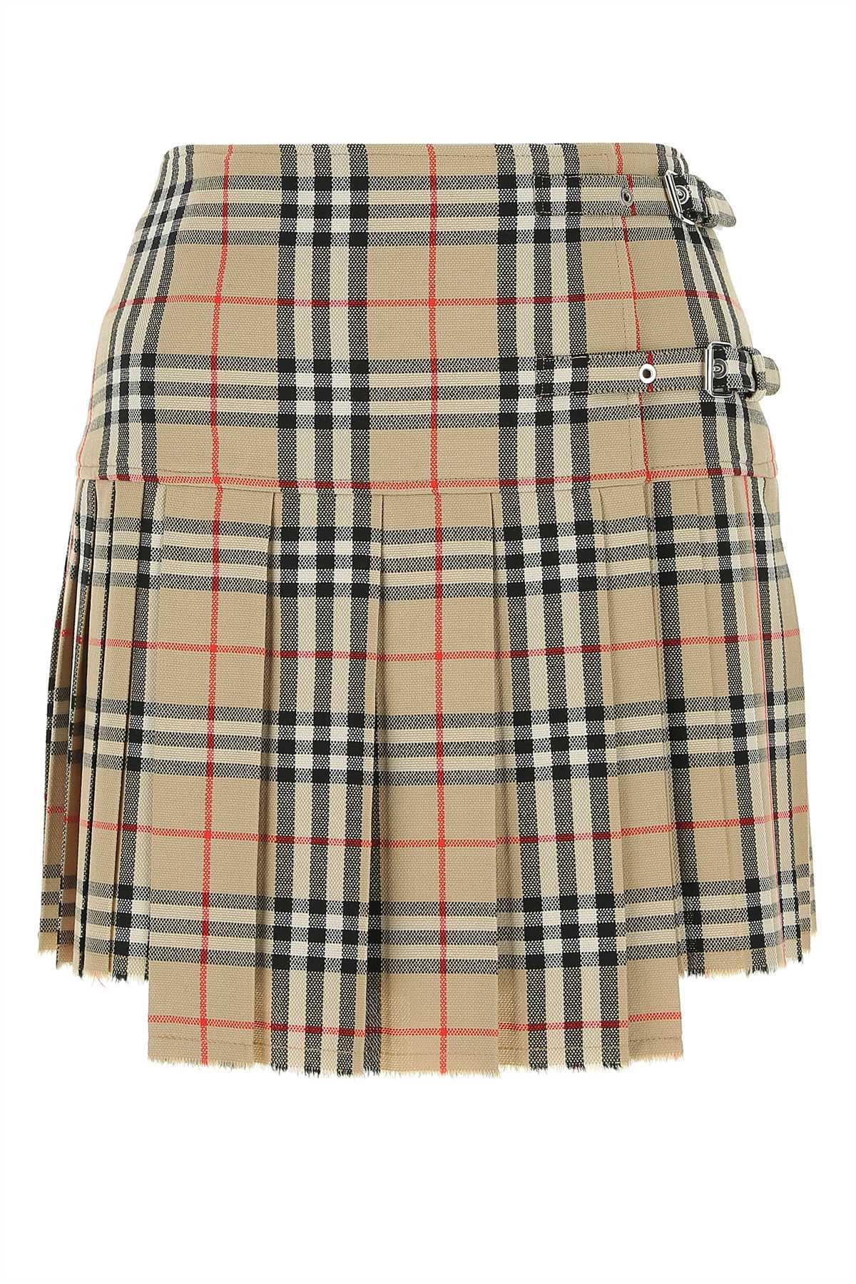 Burberry ladies Embroidered Wool Mini Skirt plaid