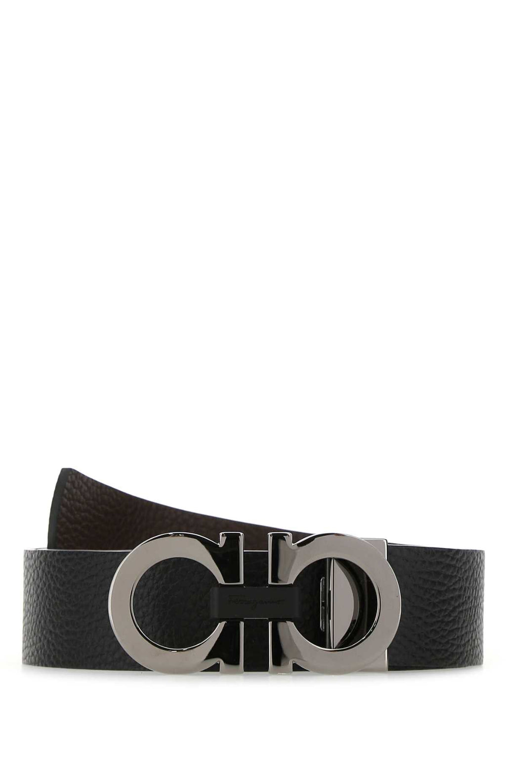 Salvatore Ferragamo Men's Black Leather Reversible Belt