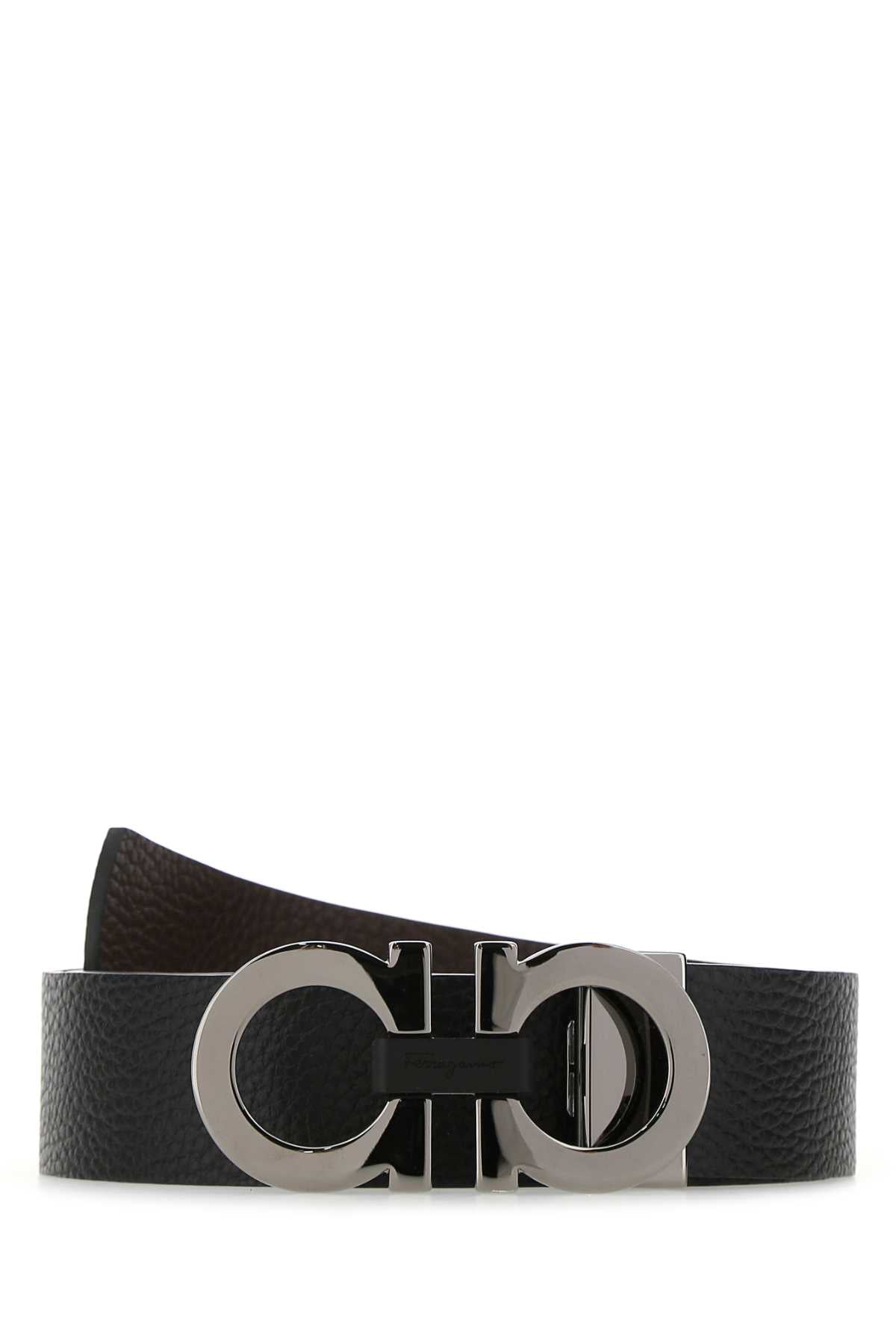 Salvatore Ferragamo Men's Black Leather Reversible Belt
