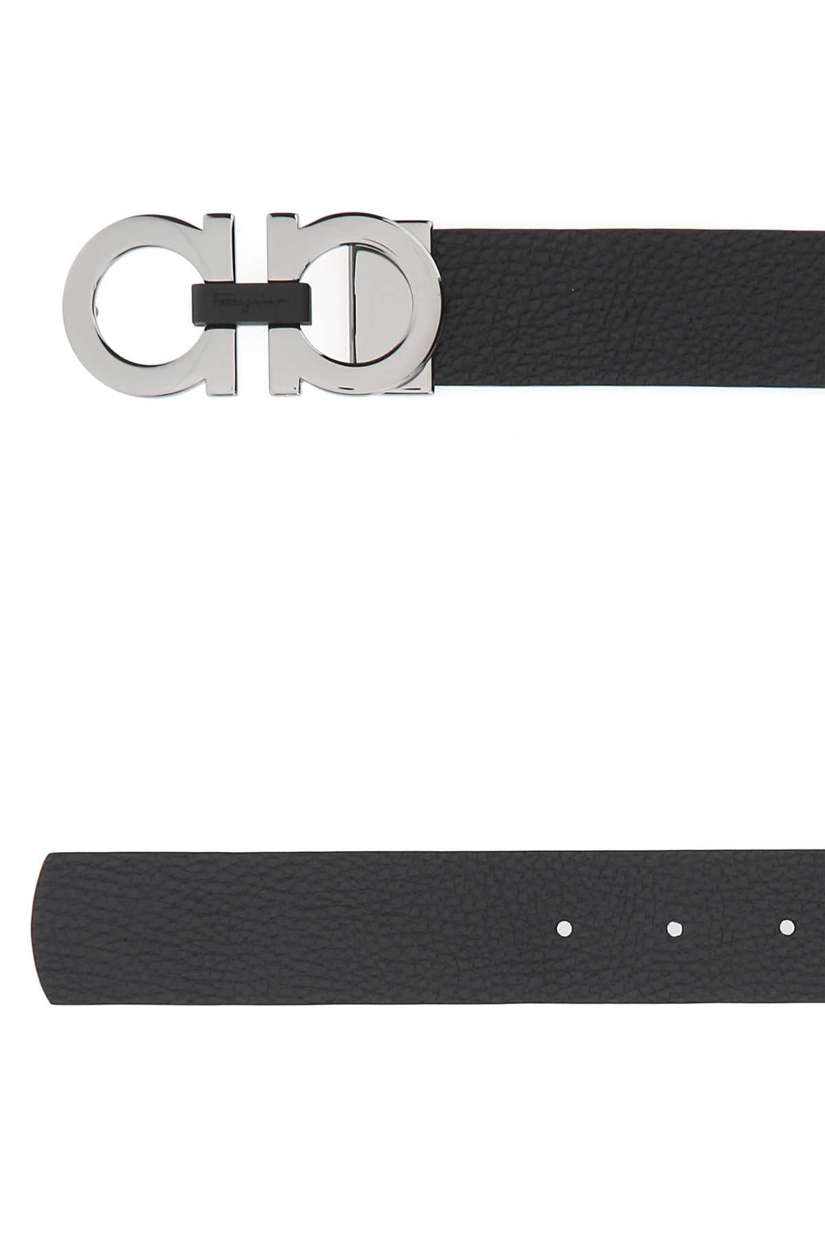 Salvatore Ferragamo Men's Black Leather Reversible Belt
