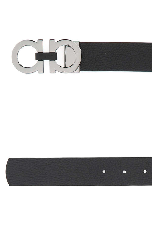 Salvatore Ferragamo Men's Black Leather Reversible Belt