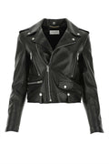 Yves Saint Laurent ladies Black Nappa Leather Jacket moto lamb YSL