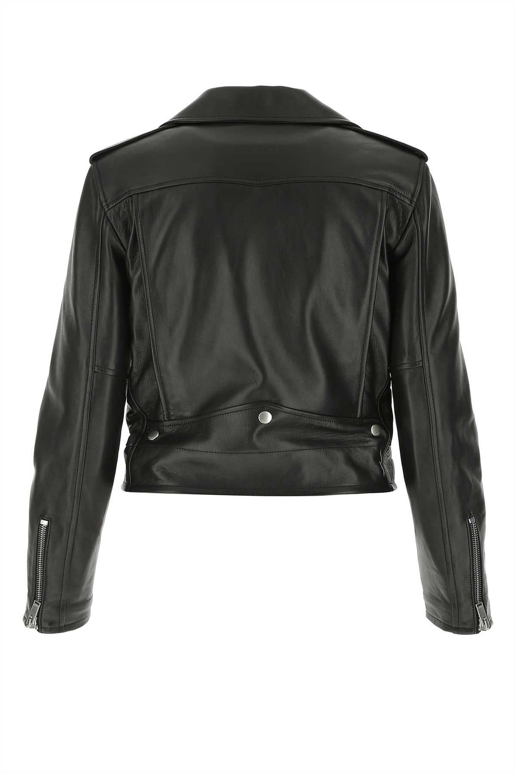 Yves Saint Laurent ladies Black Nappa Leather Jacket moto lamb YSL