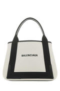 Balenciaga ladies Two-Tone Canvas Handbag tote purse  black ivory