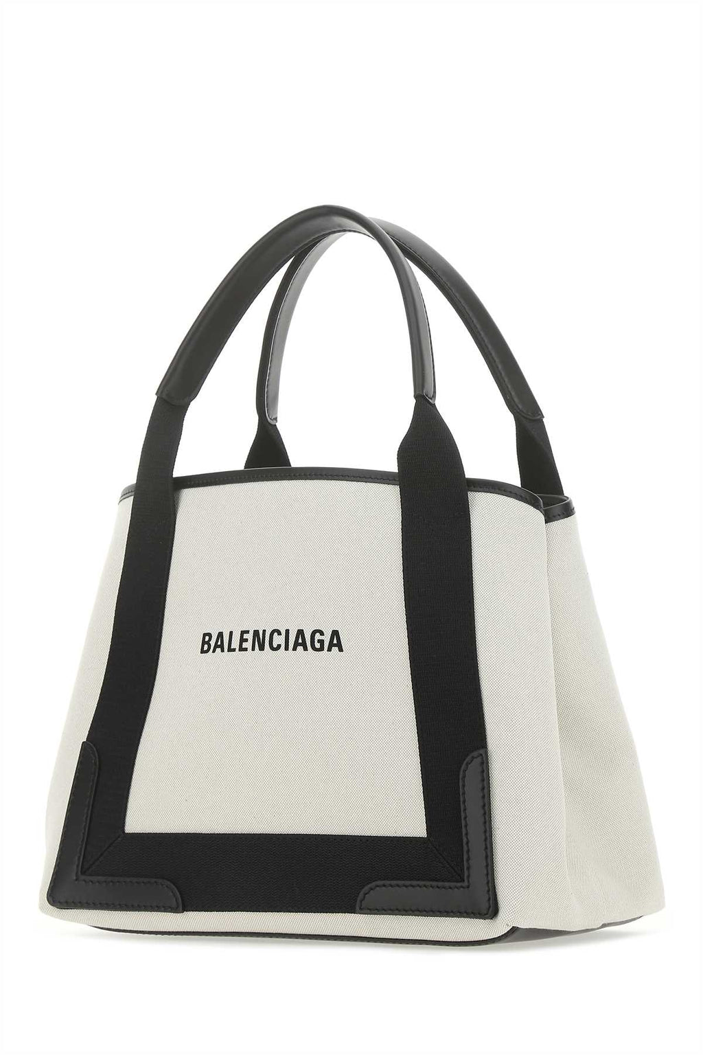 Balenciaga ladies Two-Tone Canvas Handbag tote purse  black ivory
