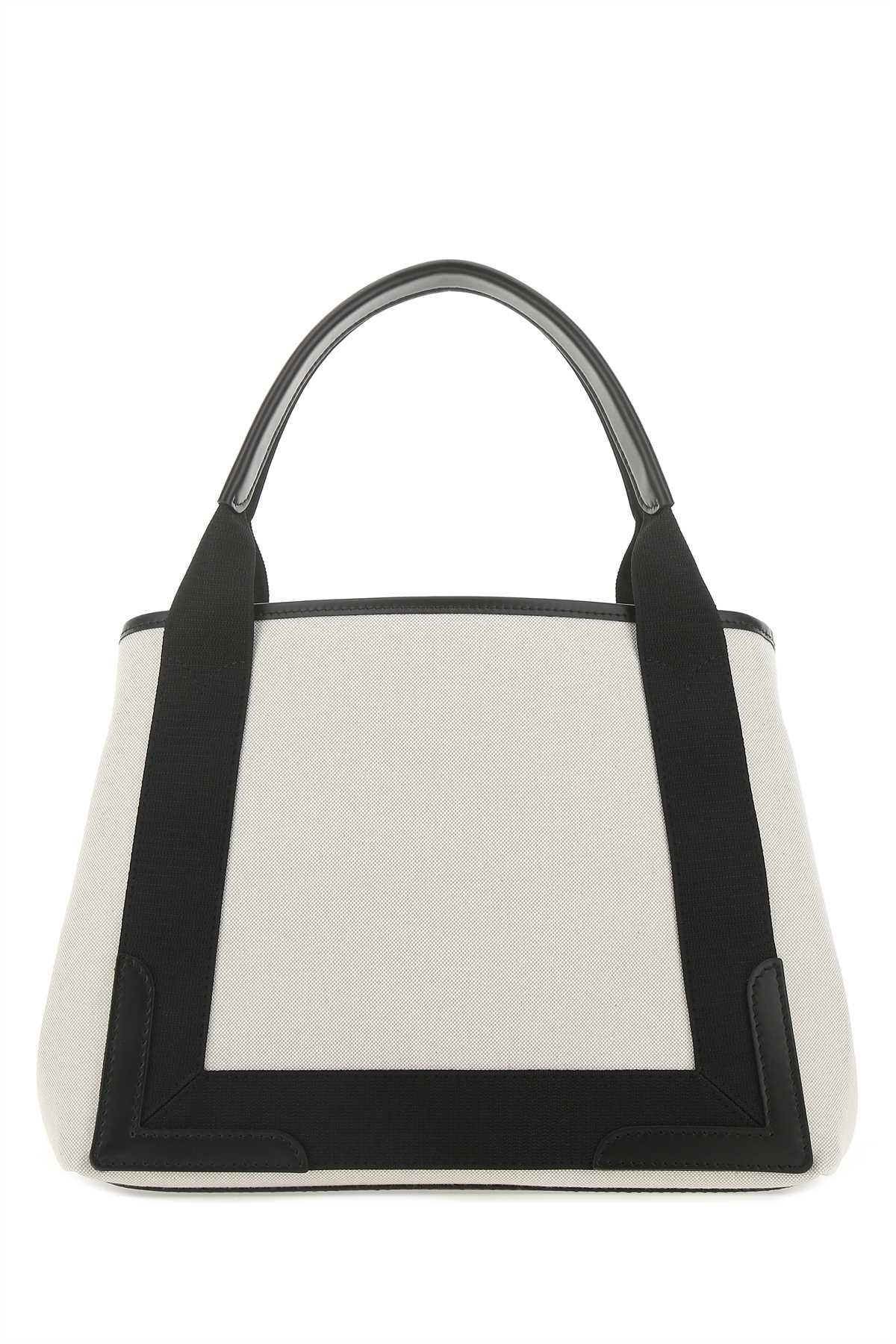 Balenciaga ladies Two-Tone Canvas Handbag tote purse  black ivory