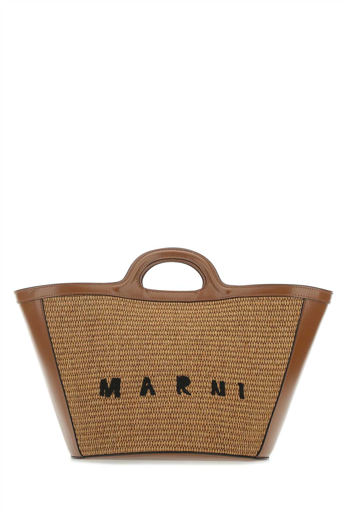 Marni ladies Two-Tone Leather And Raffia Small Tropicalia Summer Handbag purse