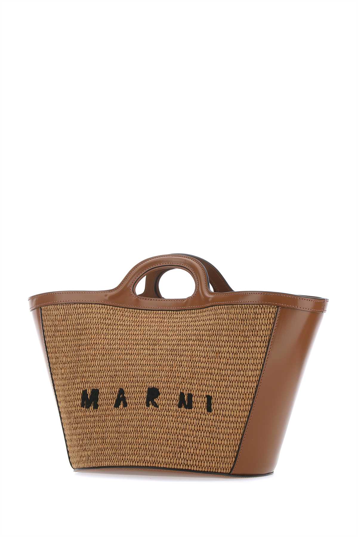 Marni ladies Two-Tone Leather And Raffia Small Tropicalia Summer Handbag purse