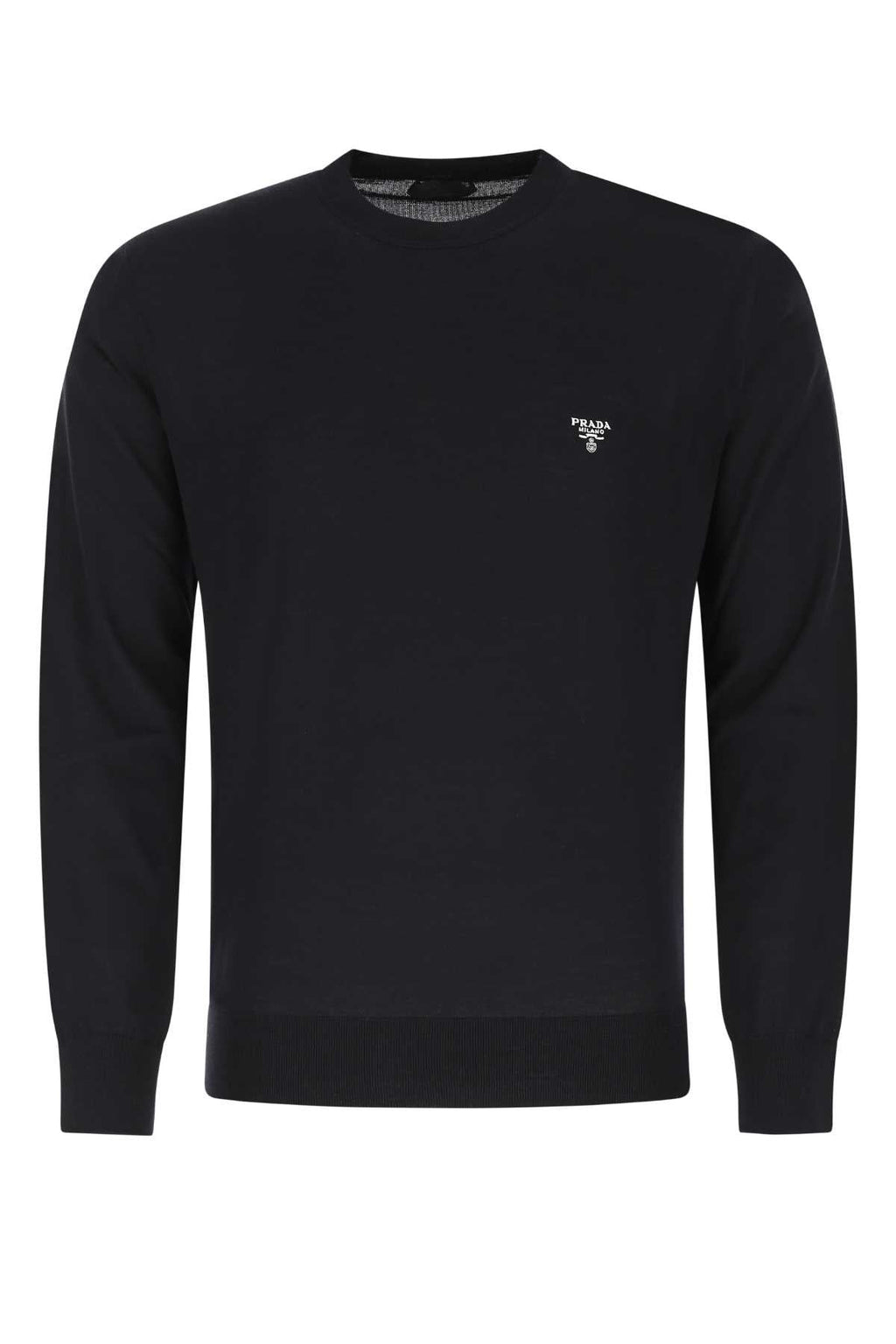 Prada logo Men's Midnight Blue Virgin Wool Sweater Pullover