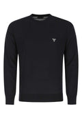 Prada logo Men's Midnight Blue Virgin Wool Sweater Pullover