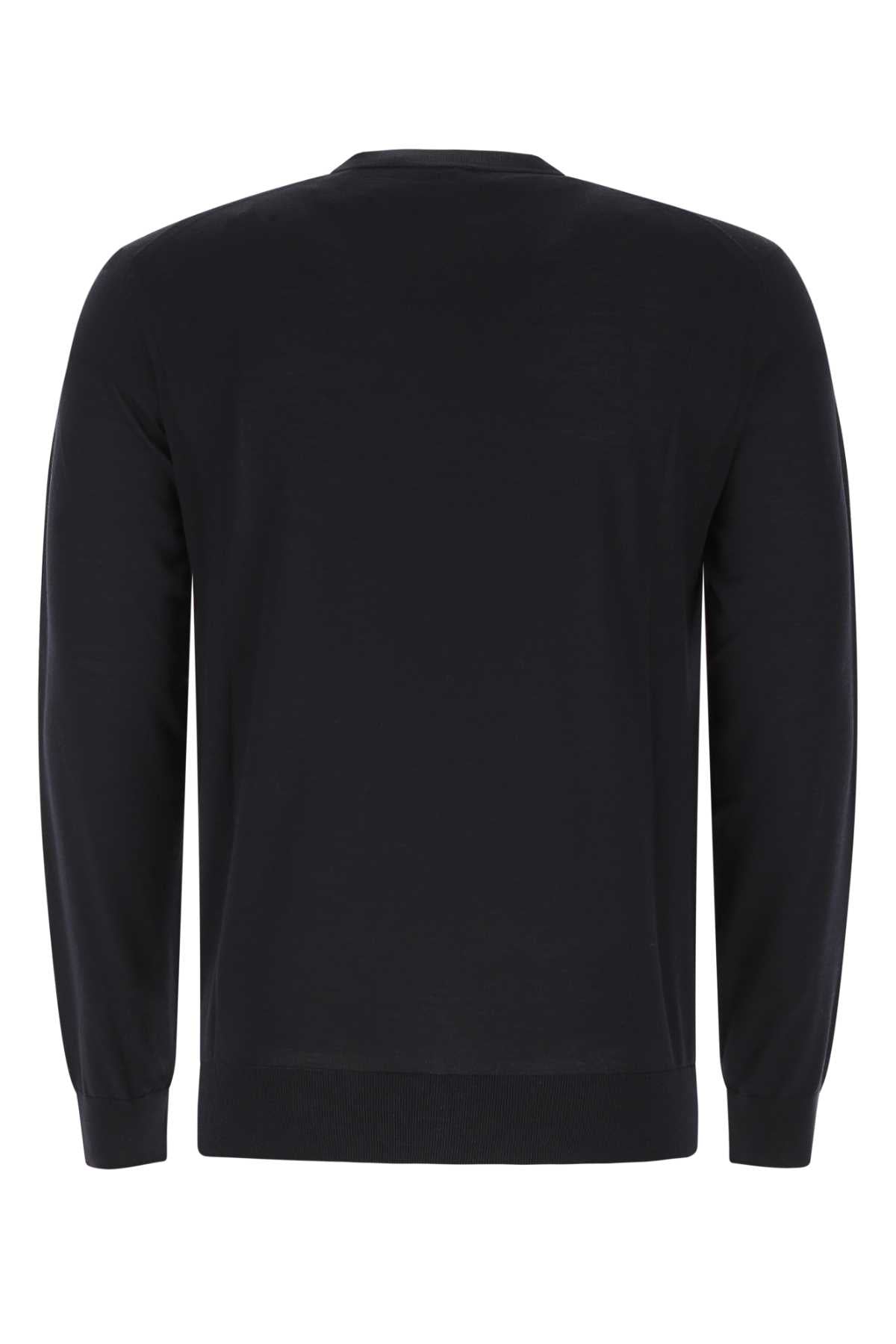 Prada logo Men's Midnight Blue Virgin Wool Sweater Pullover