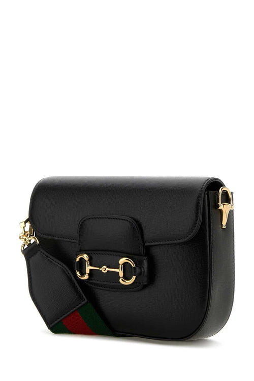 Gucci ladies Black Leather Mini Horsebit 1955 Crossbody Bag handbag purse