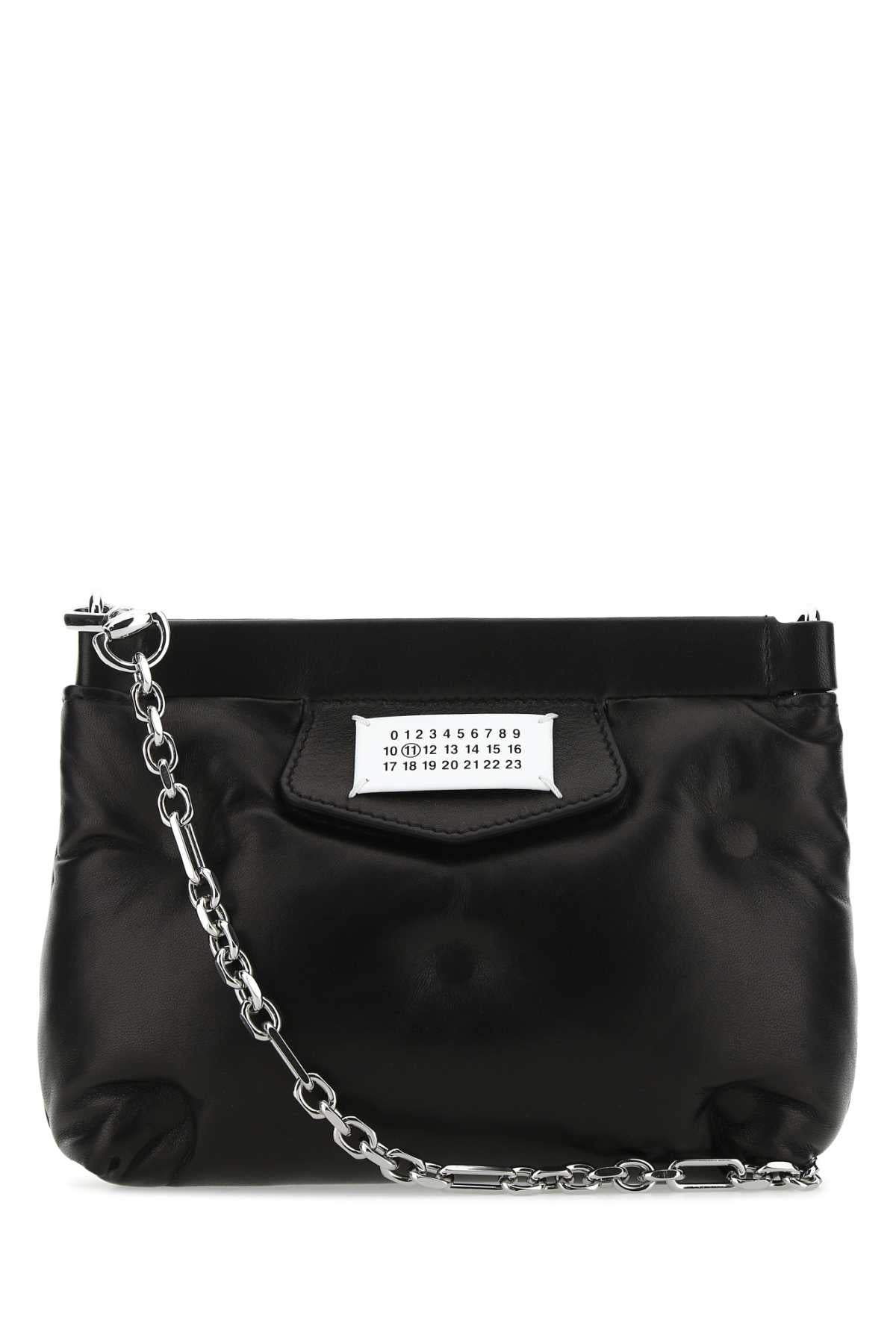 Maison Margiela ladies Black Nappa Leather Glam Slam purse bag Red Carpet Clutch