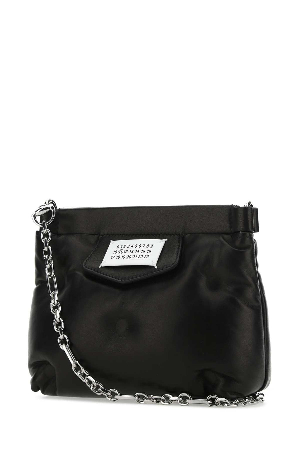 Maison Margiela ladies Black Nappa Leather Glam Slam purse bag Red Carpet Clutch