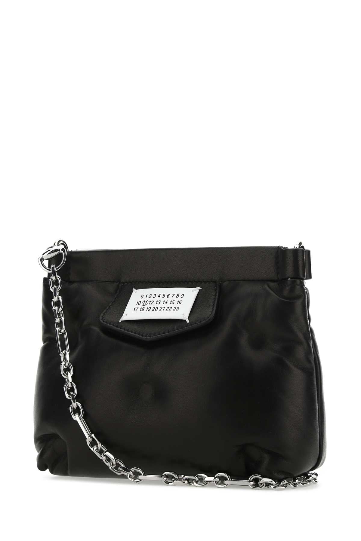 Maison Margiela ladies Black Nappa Leather Glam Slam purse bag Red Carpet Clutch