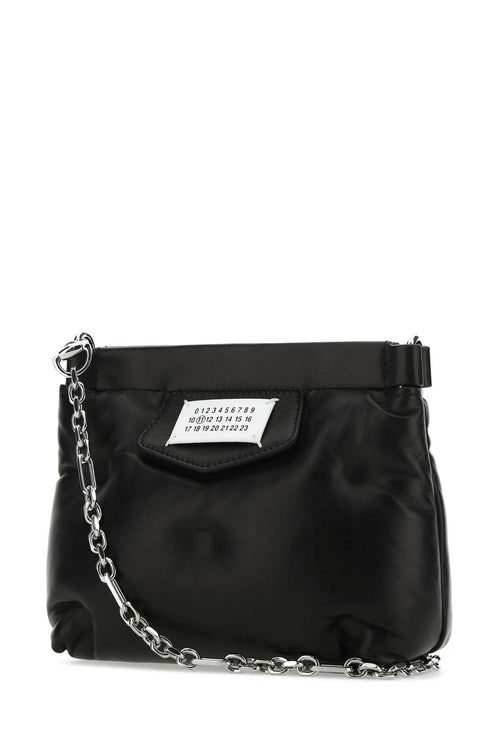 Maison Margiela ladies Black Nappa Leather Glam Slam purse bag Red Carpet Clutch