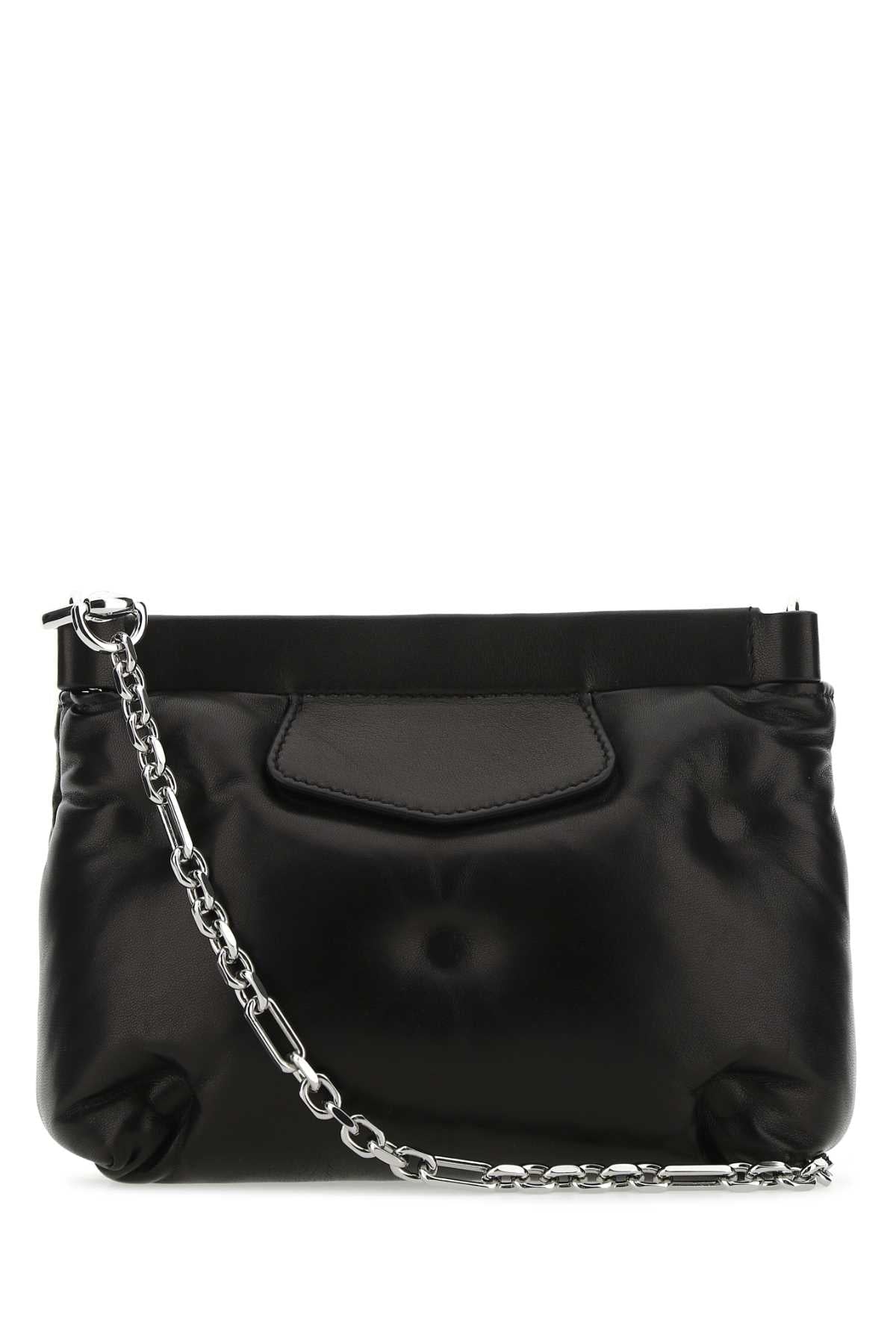 Maison Margiela ladies Black Nappa Leather Glam Slam purse bag Red Carpet Clutch
