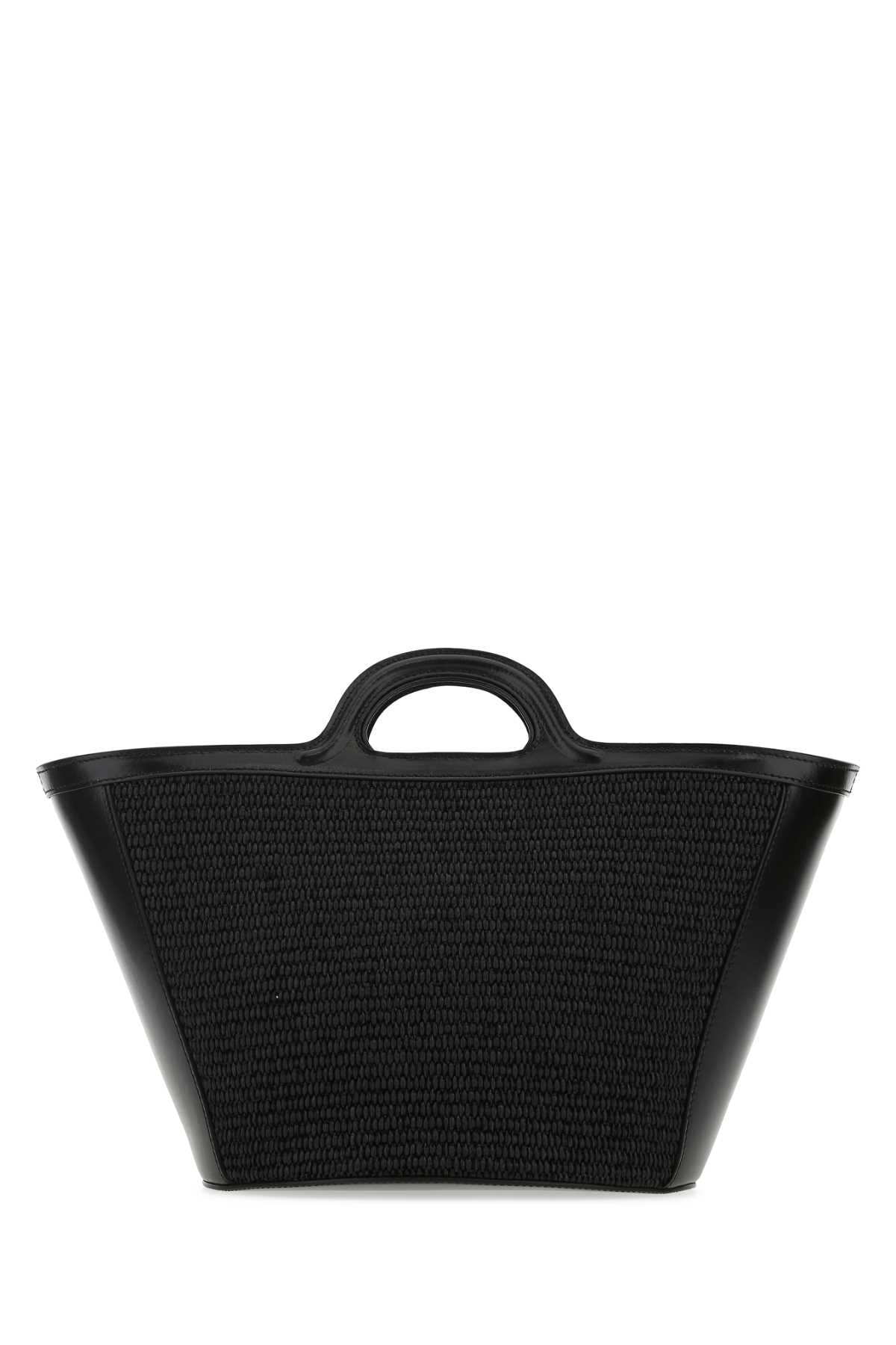 Marni ladies Black Leather And Raffia Tropicalia Summer Handbag Purse