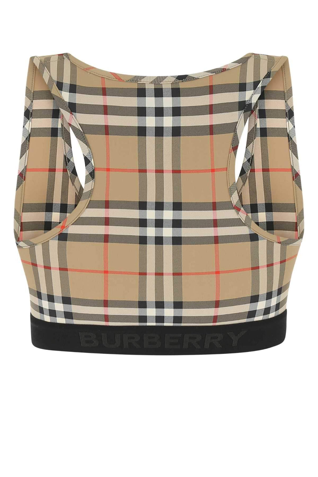 Burberry ladies plaid Printed Stretch Nylon crop Top sports bra