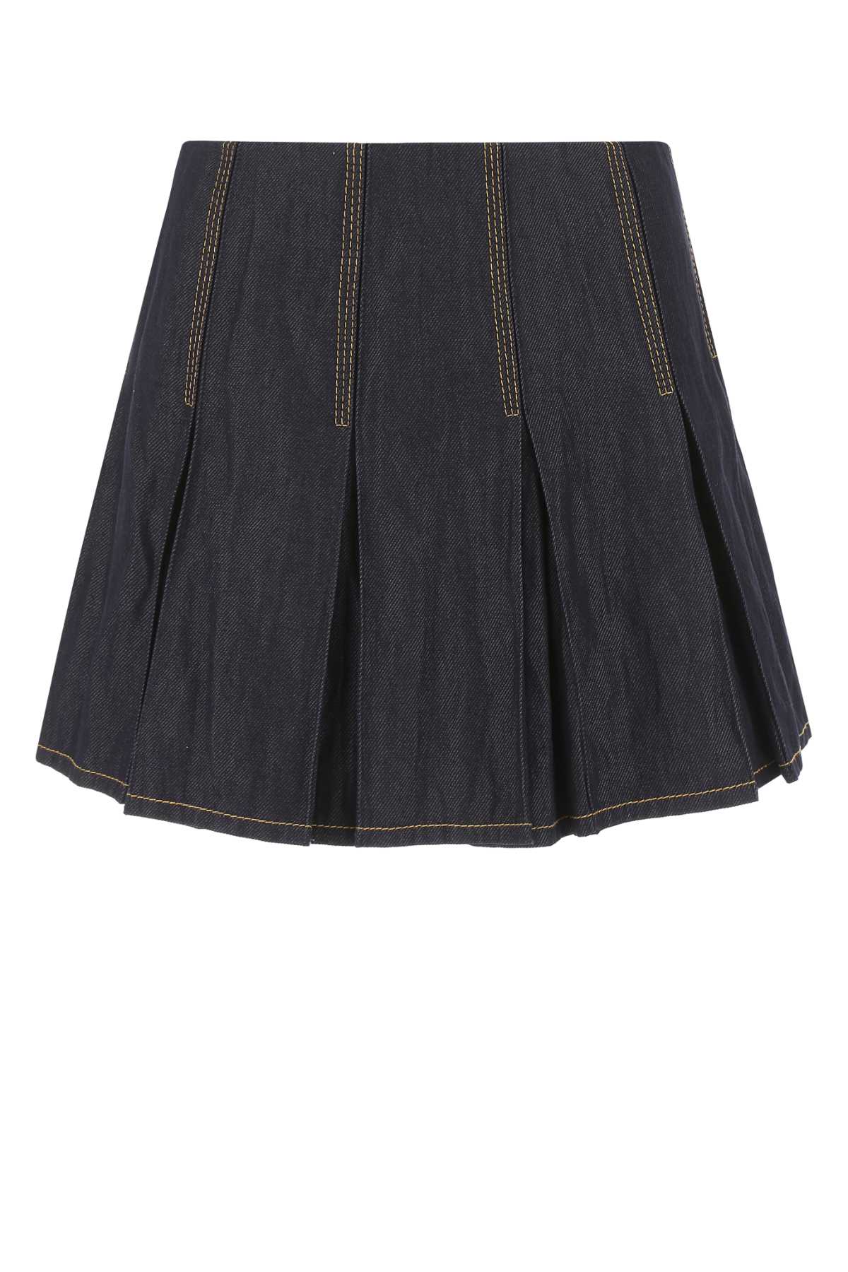 Bottega Veneta ladies Dark Blue Denim Mini Skirt