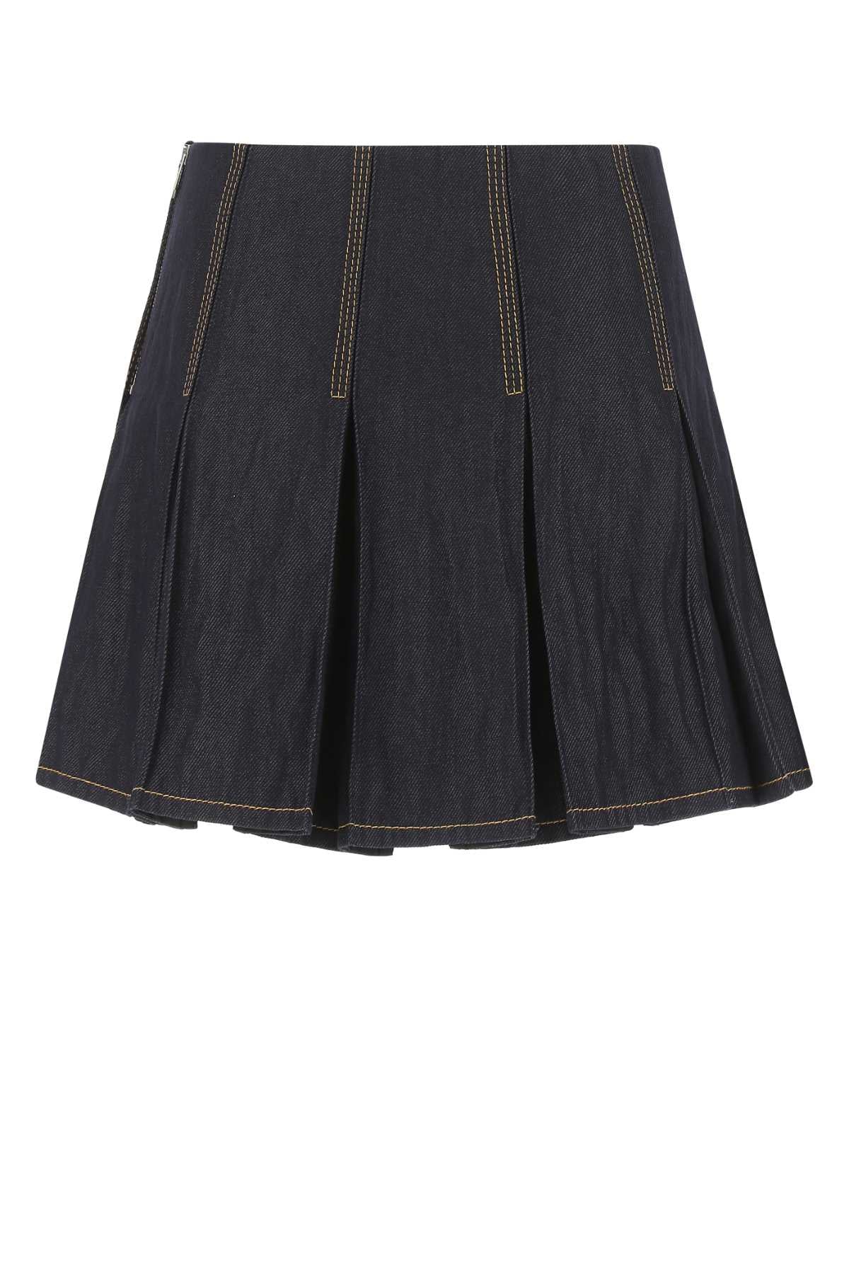 Bottega Veneta ladies Dark Blue Denim Mini Skirt