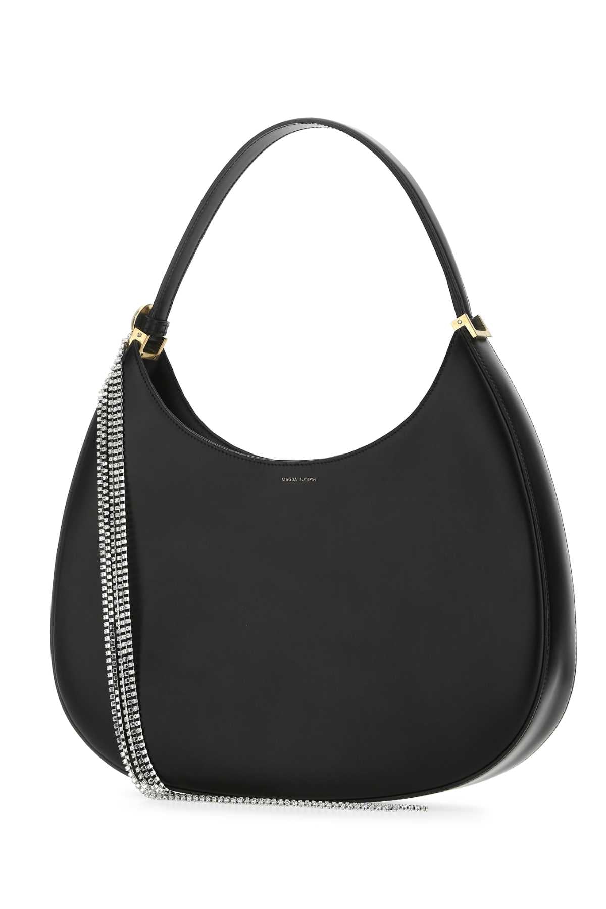 Magda Butrym ladies Black Leather Vesna Large Shoulder Bag handbag purse suede