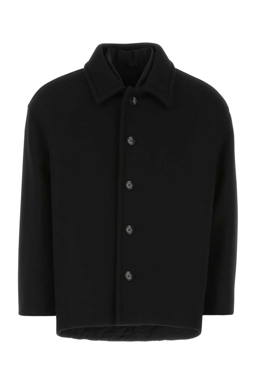 Valentino Garavani Men's Black Wool Blend Coat button front