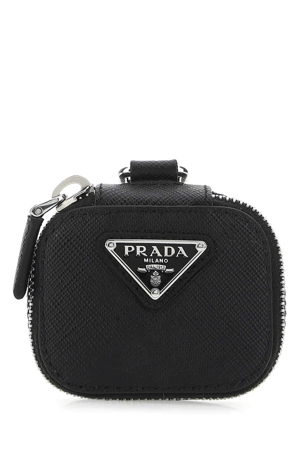 Prada unisex Black Leather Air Pods Case