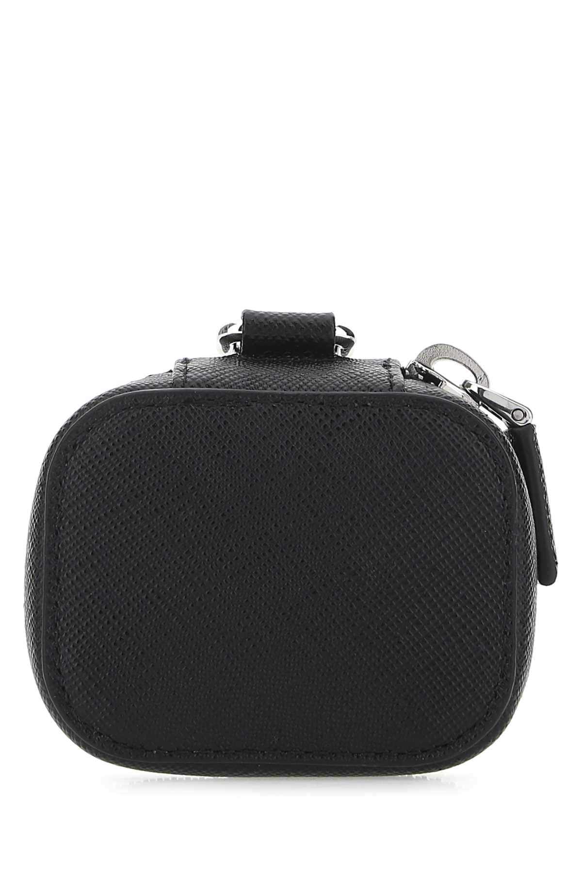 Prada unisex Black Leather Air Pods Case