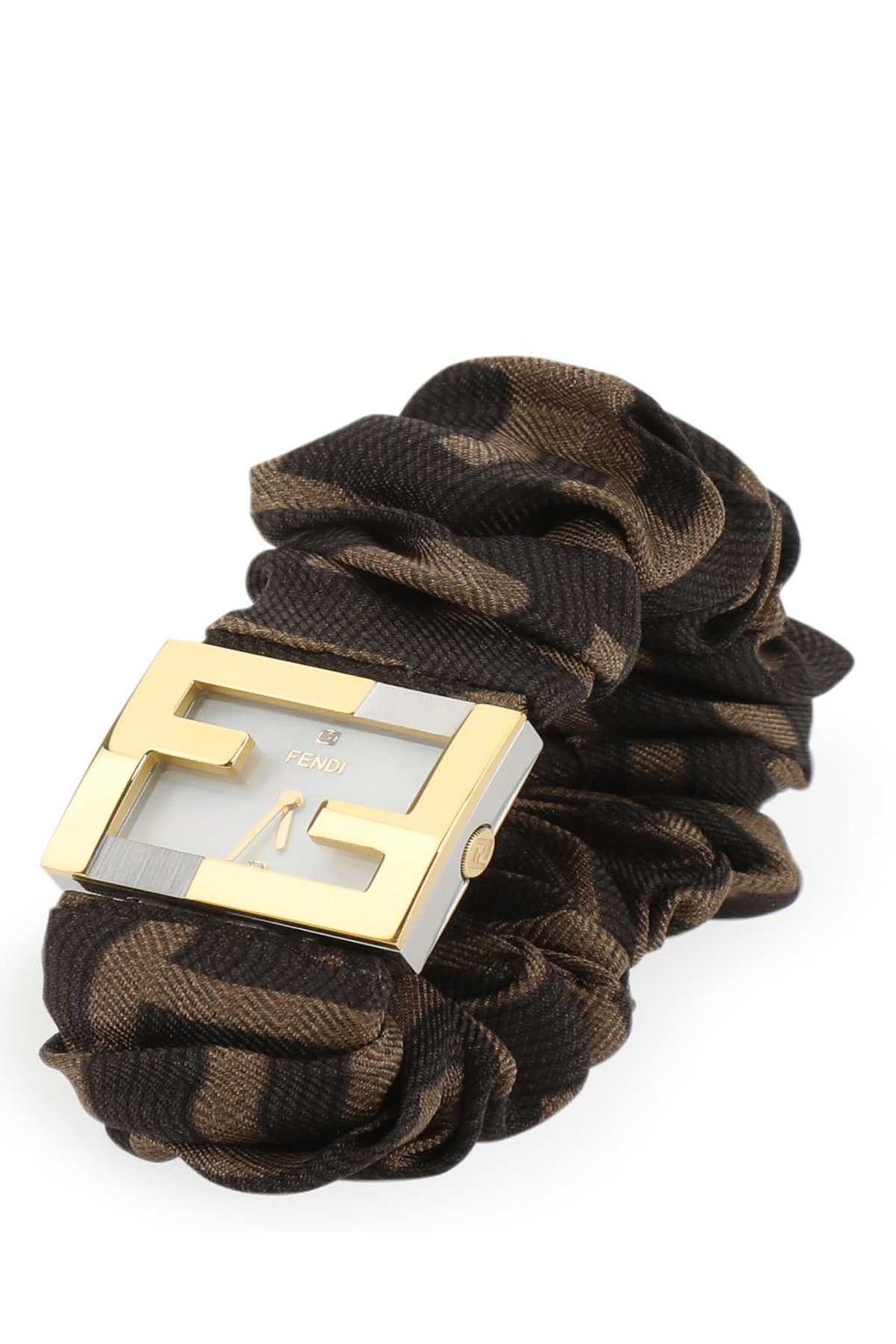 Fendi ladies Stainless Steel And Embroidered Nylon Fendimania Baguette Watch