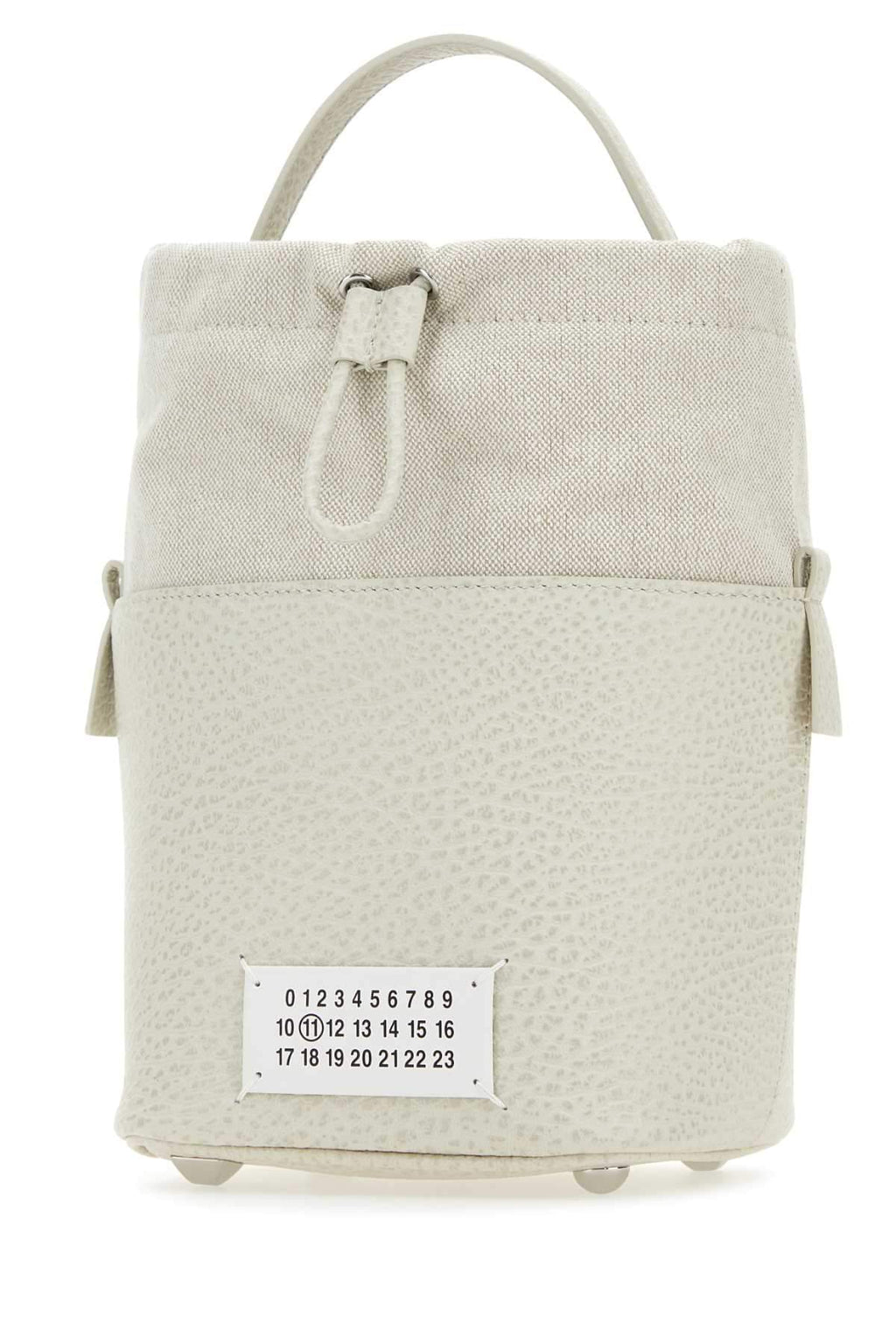 Maison Margiela ladies Chalk Leather And Canvas Mini 5Ac Bucket Bag handbag purse
