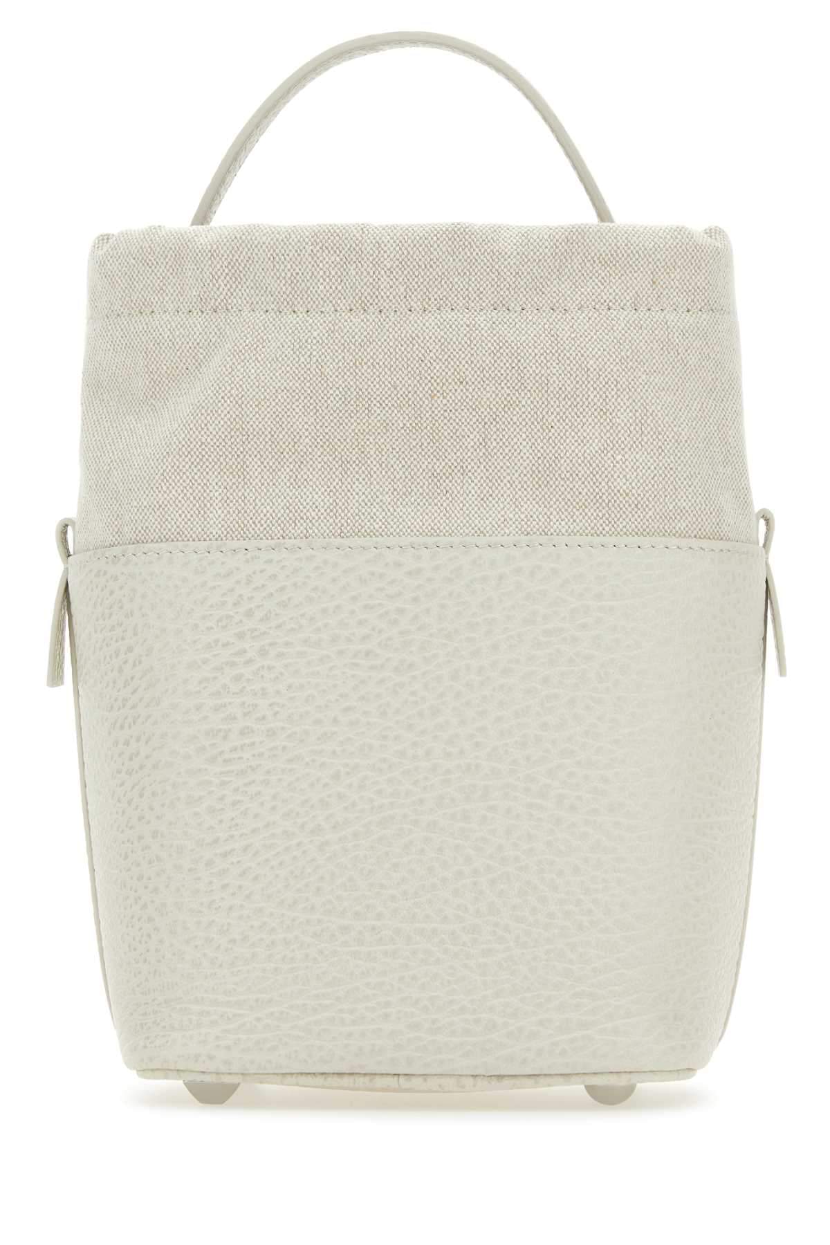 Maison Margiela ladies Chalk Leather And Canvas Mini 5Ac Bucket Bag handbag purse