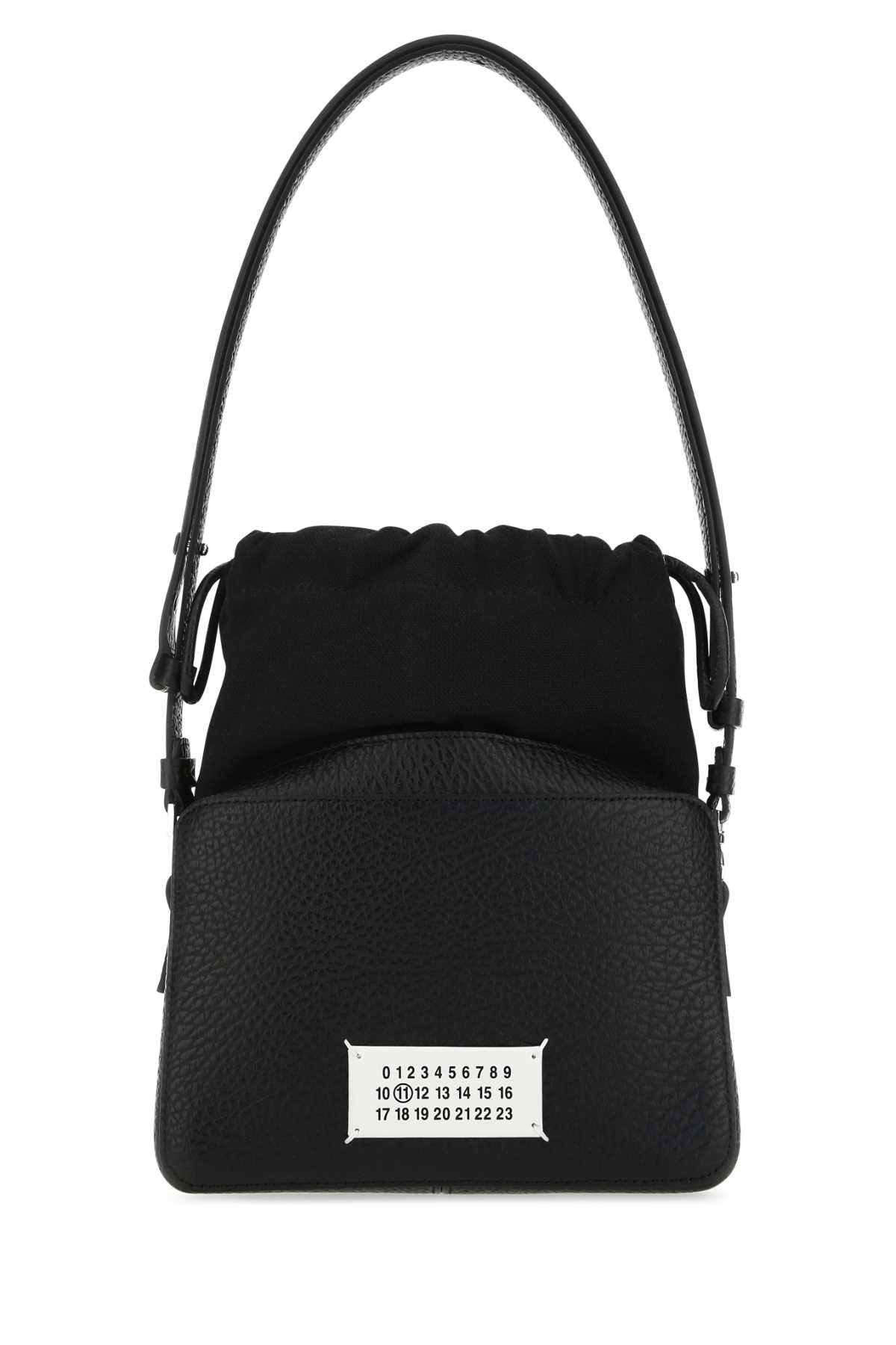 Maison Margiela ladies Black Leather And Fabric 5Ac Bucket Bag purse handbag