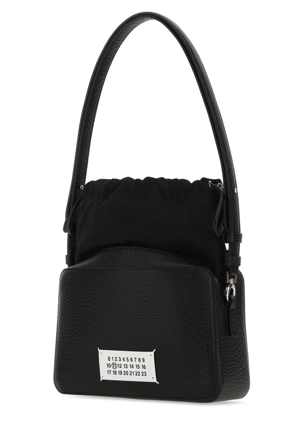 Maison Margiela ladies Black Leather And Fabric 5Ac Bucket Bag purse handbag