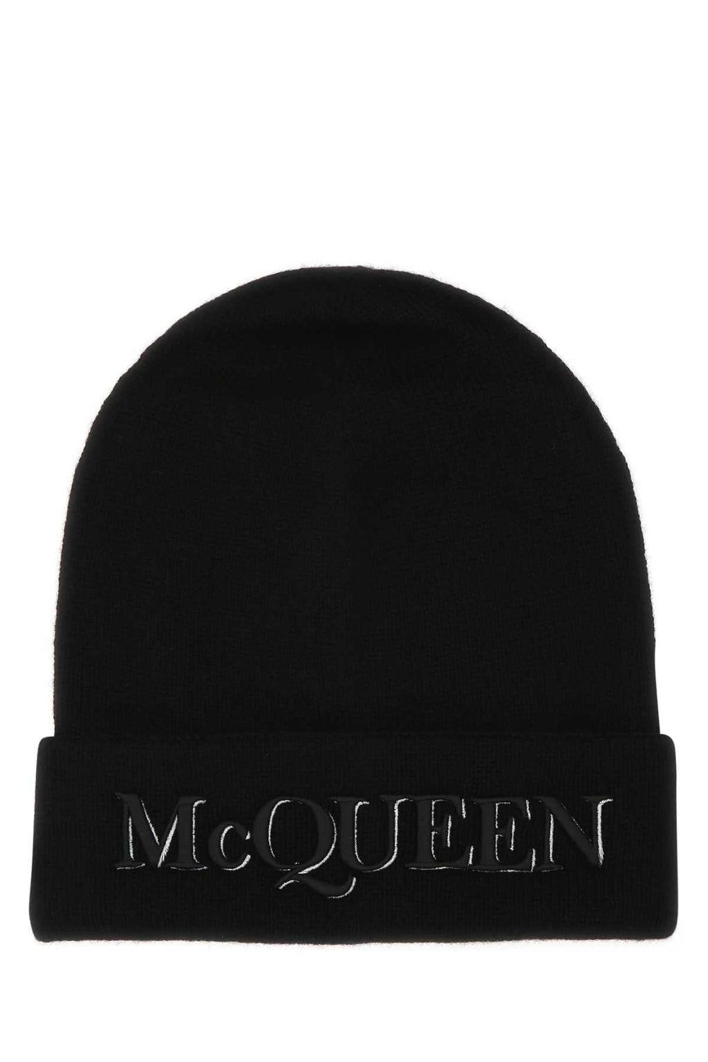 Alexander Mcqueen Men's Black 100% Cashmere Beanie Hat