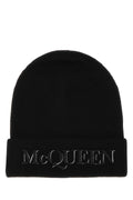 Alexander Mcqueen Men's Black 100% Cashmere Beanie Hat