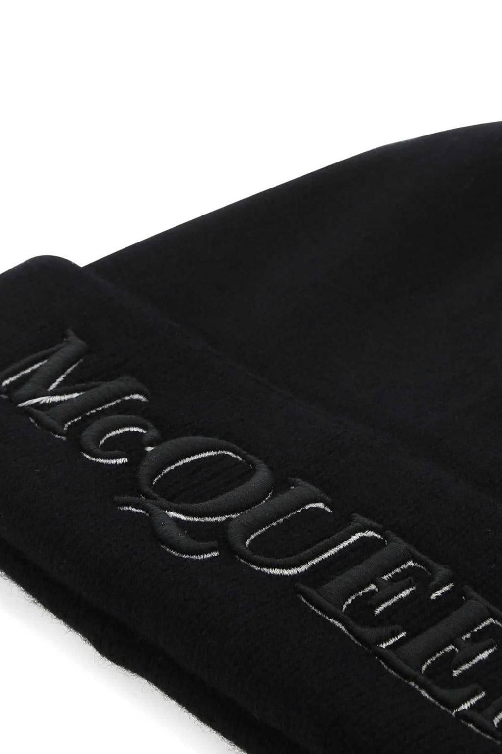 Alexander Mcqueen Men's Black 100% Cashmere Beanie Hat