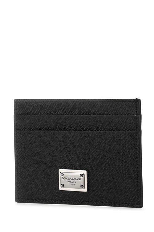 Dolce & Gabbana Men's Black Leather Business Credit Card Holder Case