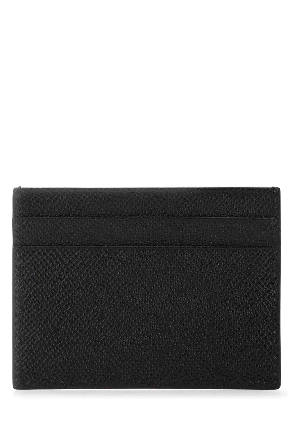 Dolce & Gabbana Men's Black Leather Business Credit Card Holder Case