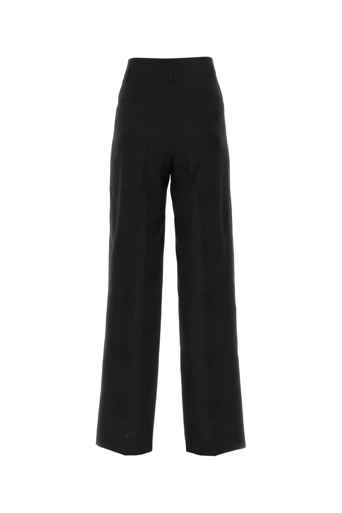 Burberry ladies Black Wool Blend Wide-Leg Pants slacks