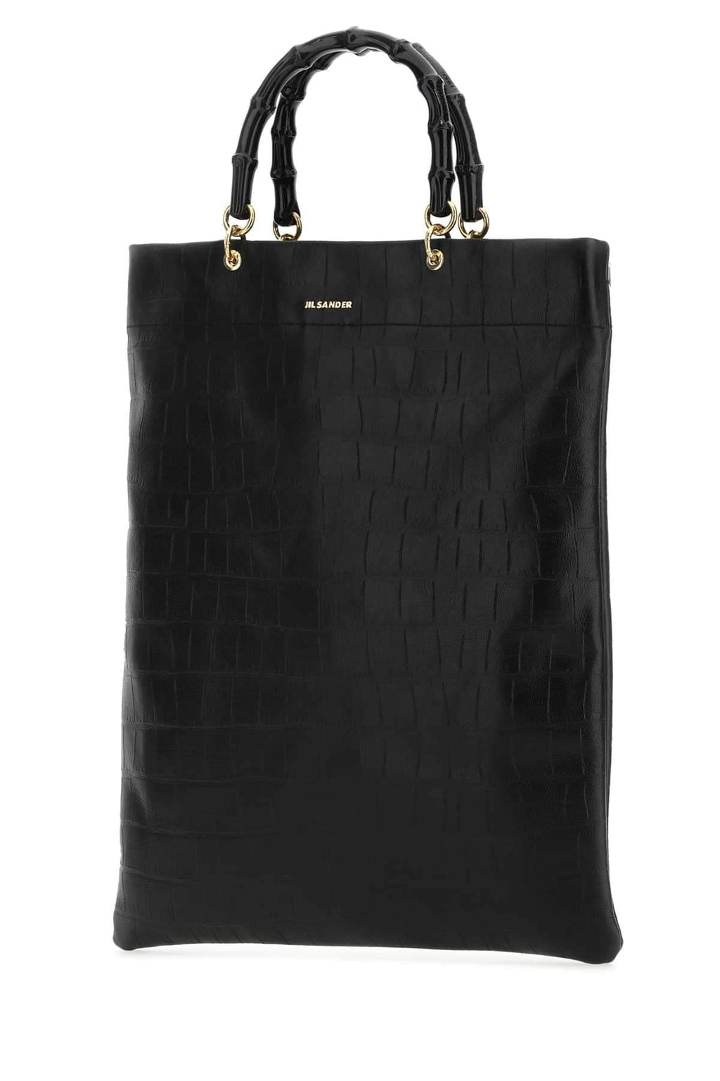 Jil Sander ladies Black Leather Medium Shopping Bag handbag purse tote
